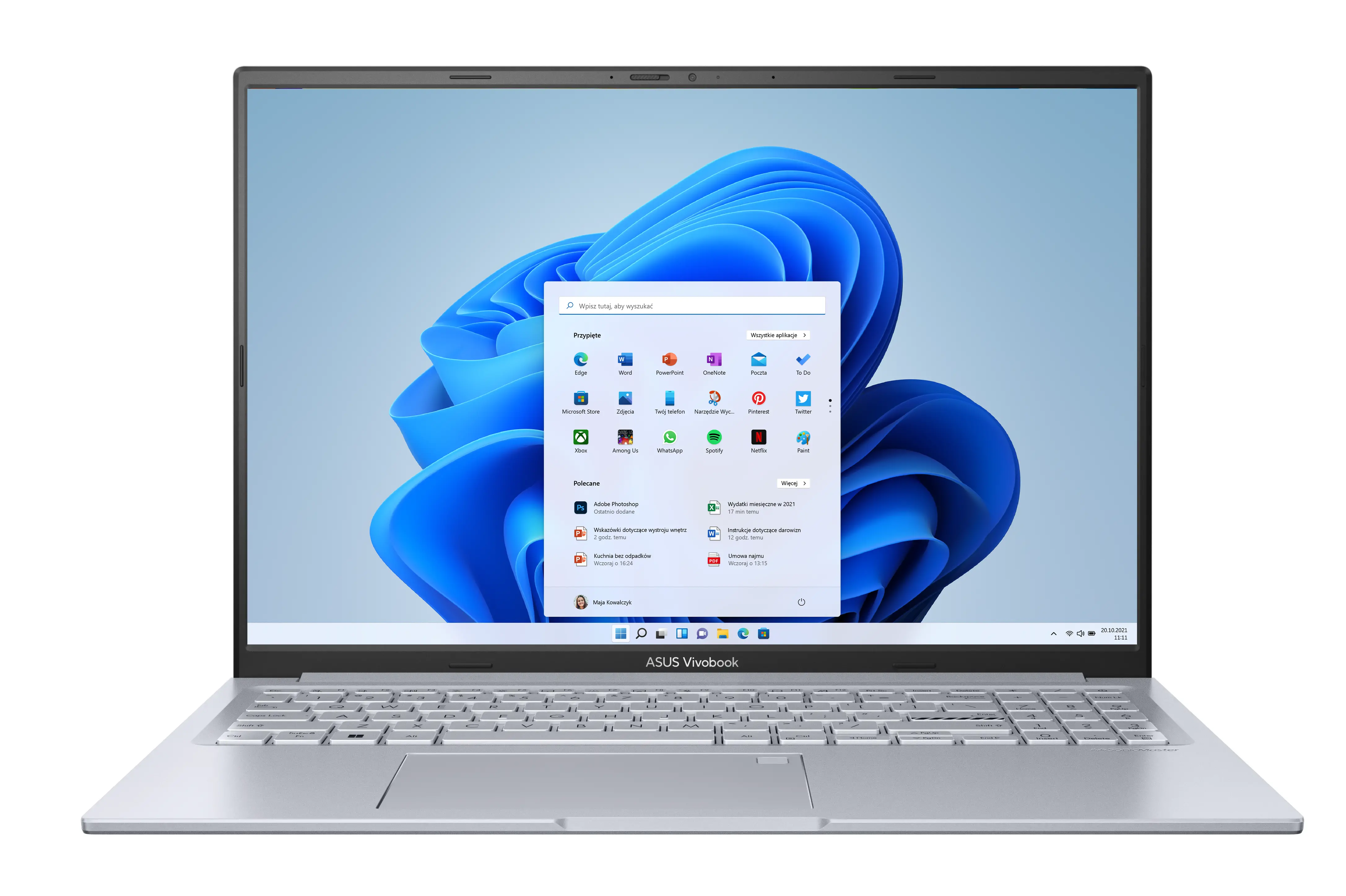 Laptop ASUS Vivobook 16X K3605VU-MB261W 16" i9-13900H 32GB RAM 1TB Dysk SSD RTX4050 Win11 Srebrny