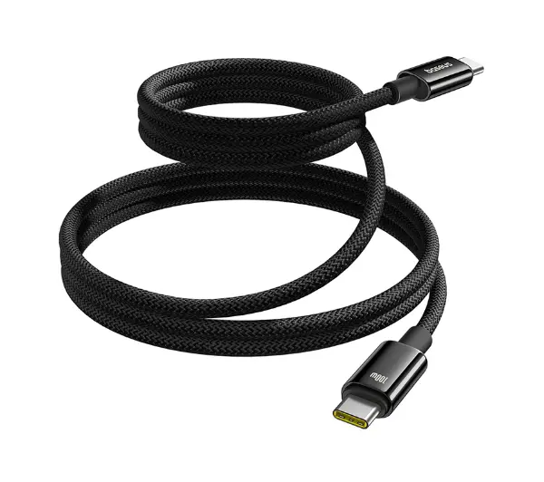 Фото - Кабель BASEUS Tungsten Gold USB-C do USB-C 100W 1m Czarny 