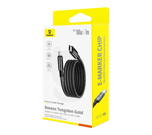 Baseus Tungsten Gold USB-C do USB-C 100W 1m Czarny