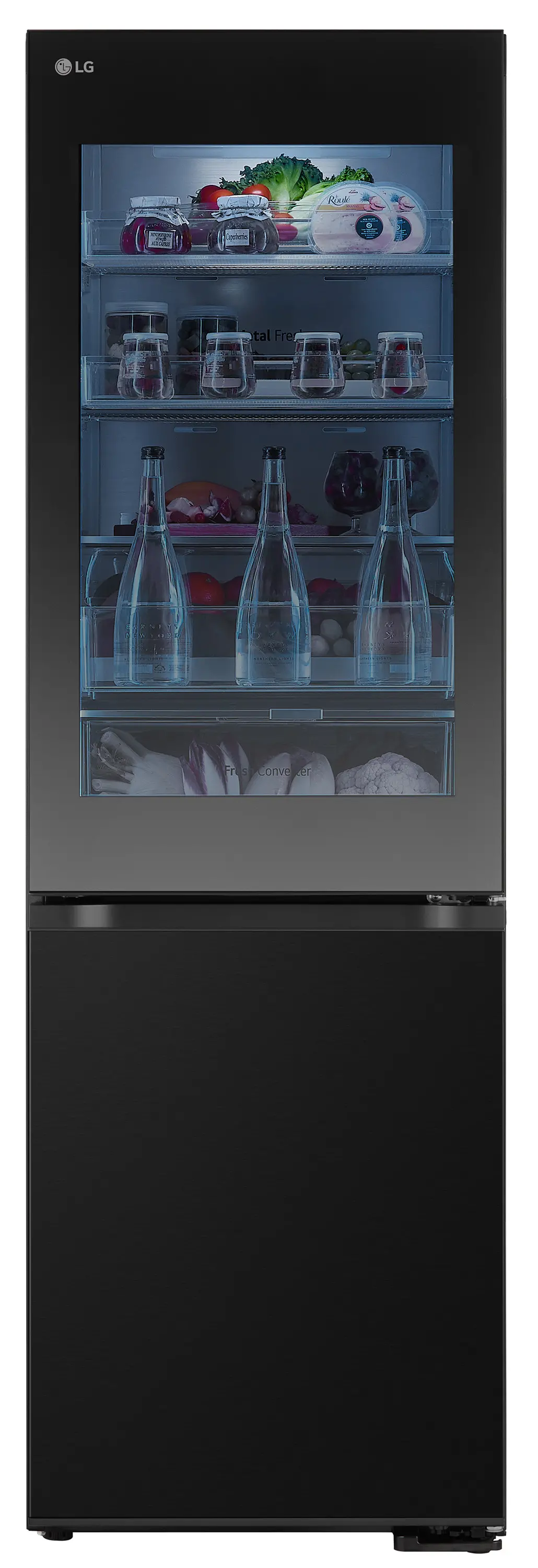 Lodówka LG InstaView GBG5160CEV Funkcje AI 186cm Komora świeżości Zdalne sterowanie Ciemny grafit stal