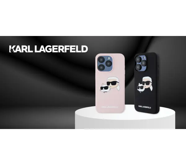Karl Lagerfeld Silicone Double Heads Print MagSafe do iPhone 16 Czarny