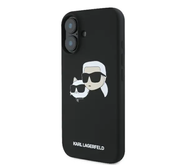 Karl Lagerfeld Silicone Double Heads Print MagSafe do iPhone 16 Czarny