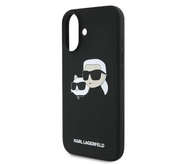 Karl Lagerfeld Silicone Double Heads Print MagSafe do iPhone 16 Czarny