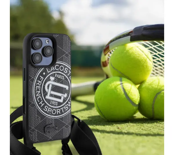 Lacoste Mono Sportswear MagSafe do iPhone 16 Pro Max Czarny