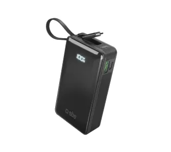 Powerbank SBS TTBB10000LCDTCPD20K 10000mAh PD 20W Wbudowany kabel USB-C Czarny