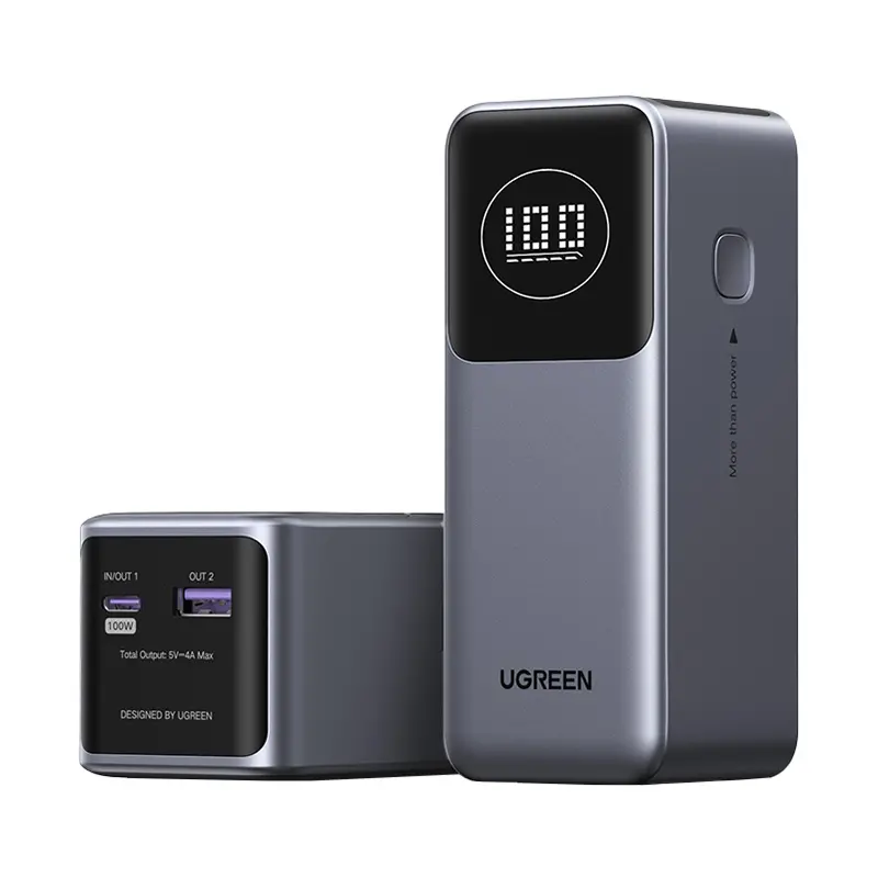 фото Зовнішній акумулятор (павербанк) Ugreen PB724 Nexode 12000mAh 100W Gray (35526)