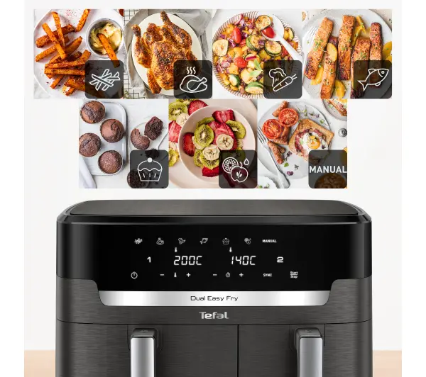 Tefal Dual Easy Fry EY942HE0 2700W 11l Aplikacja mobilna - Kup na Raty - RRSO 0%