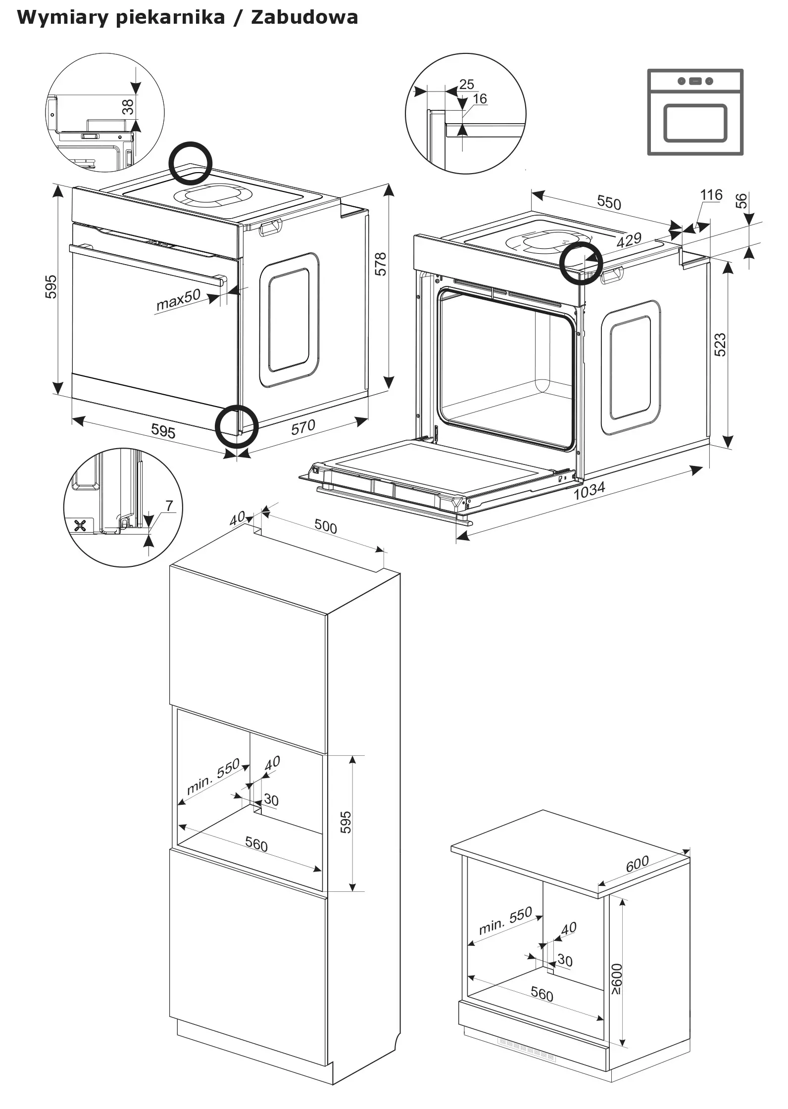 Panel sterowania piekarnika Amica X-Type EED37671BA