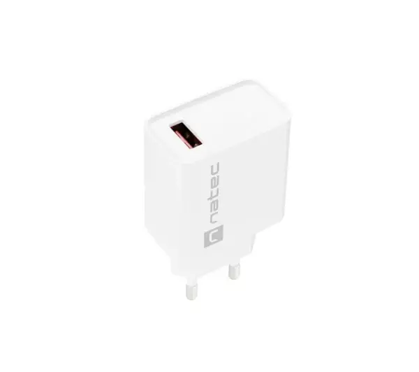 Natec Ribera 1x USB-A 18W Biały