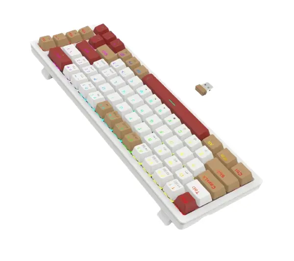 Redragon Rammus K677 Pro Brown Switch Biało-brązowy