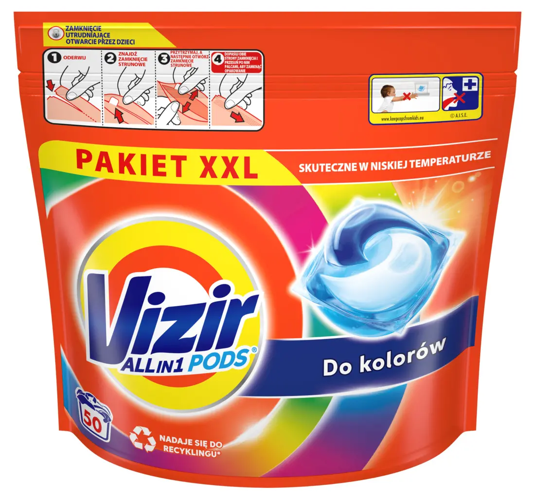 Kapsułki do prania Vizir All in 1 Color 50szt.