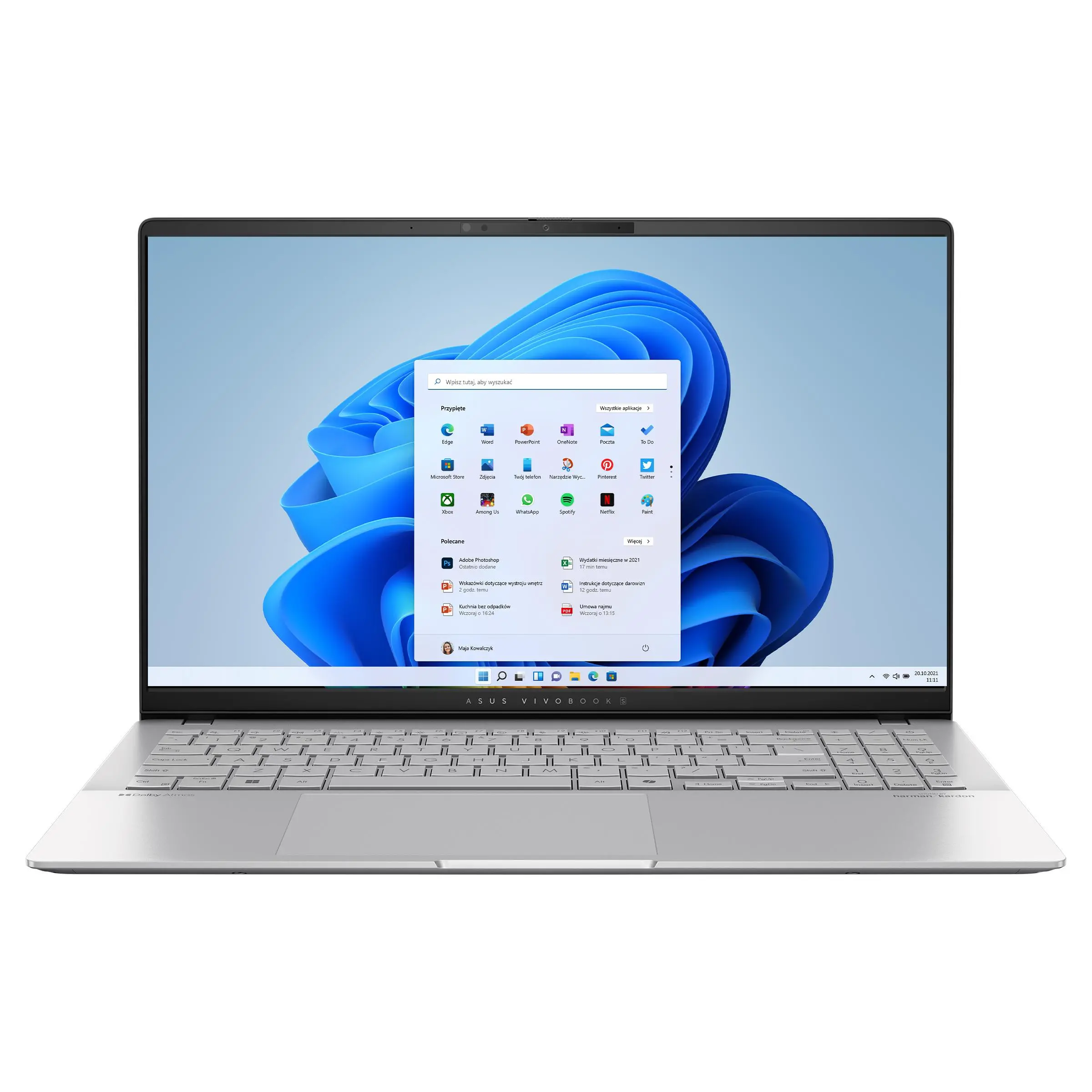 Laptop biznesowy ASUS Vivobook S 15 OLED S5507QA-MA064X 15,6" Snapdragon X Elite X1E-78 -100 32GB RAM 1TB Dysk SSD Win11 Pro Srebrny AI