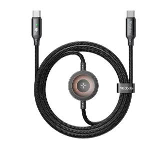 Ładowarka Mcdodo 2w1 CA-2580 USB-C + ładowarka Apple Watch 60W 1,5m Czarny