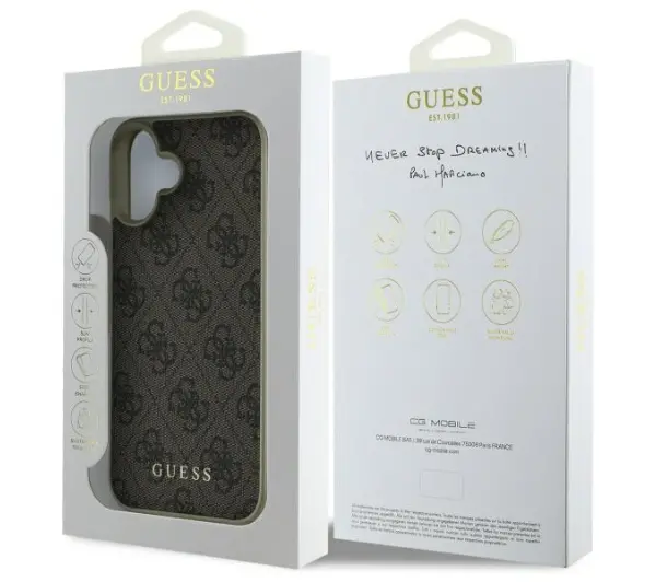 Guess 4G Charms Collection do iPhone 16 Brązowy