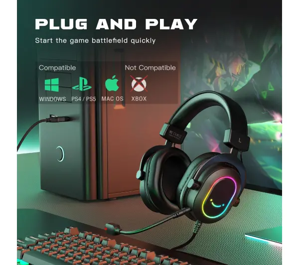 Fifine AmpliGame H6 Nauszne Czarny