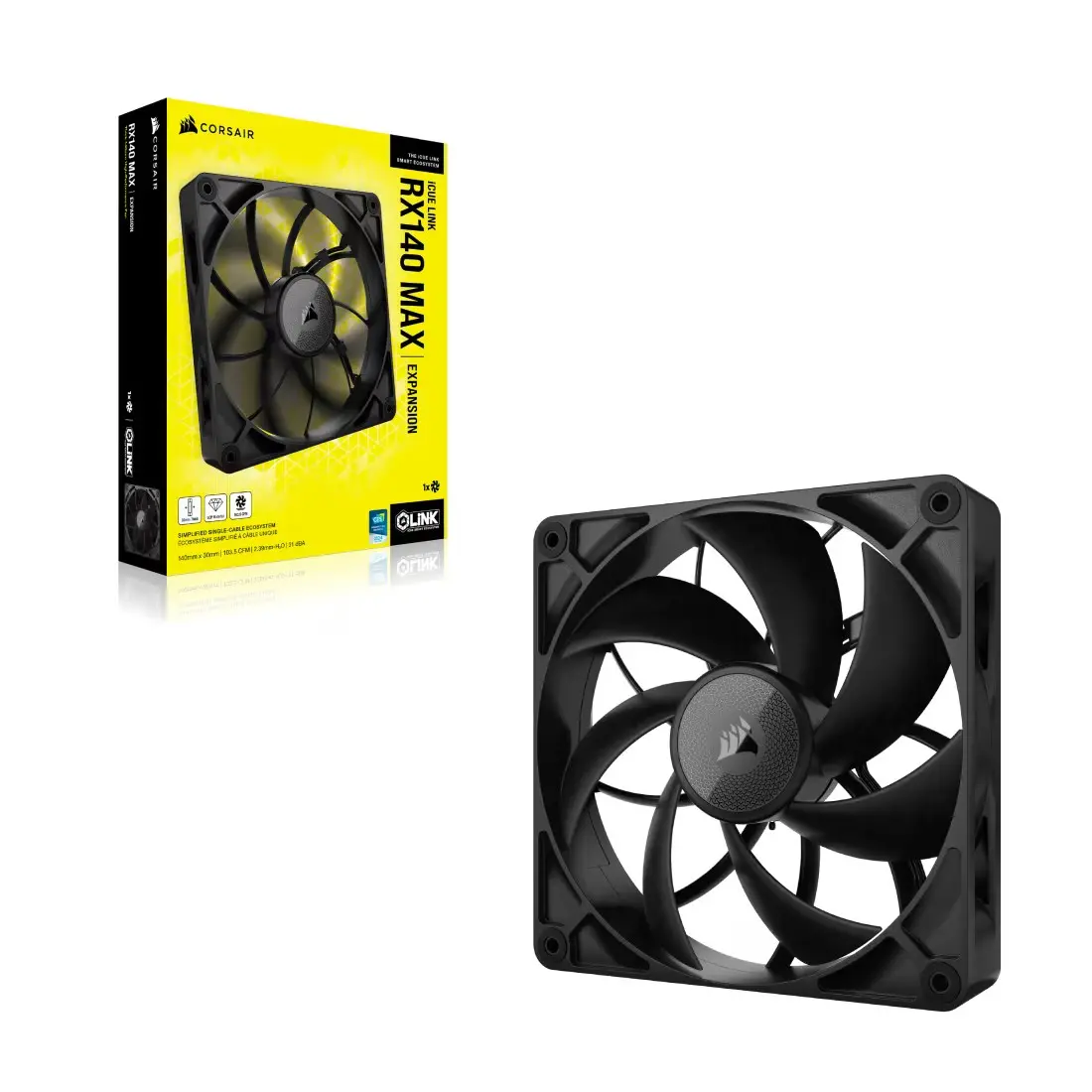 фото Вентилятор Corsair iCUE Link RX140 Max RGB PWM Black (CO-9051043-WW)