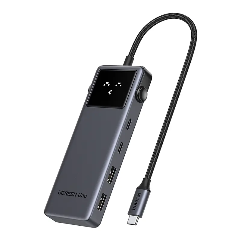 Hub USB UGREEN CM888 6w1 2x USB HDMI 4K 2x USB-C 3.2 PD Szary