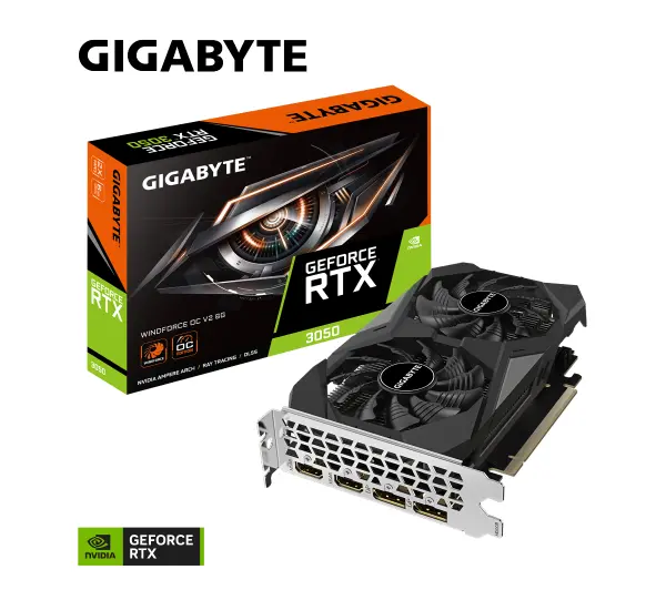 Gigabyte GeForce RTX 3050 WINDFORCE OC V2 6G 6GB GDDR6 96bit DLSS - Kup na Raty - RRSO 0%