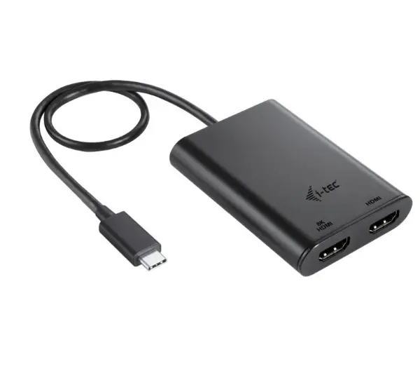 i-Tec C31DUAL4K60HDMI USB-C Dual 4K/60Hz (single 8K/30Hz) HDMI Video Adapter Czarny