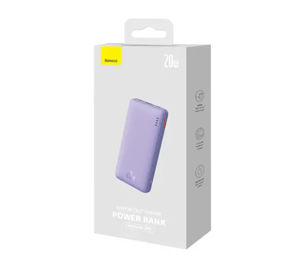 Baseus P10022801513-00 Airpow 10000mAh 20W Fioletowy - ⚡ EURO HIT CENOWY! ⚡
