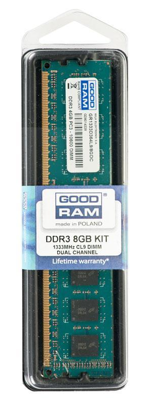 Pamięć RAM GoodRam DDR3 8GB PC1333 DUAL CL9