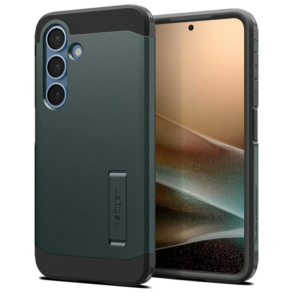 Etui Spigen Tough Armor MagSafe do Galaxy S25 Zielony