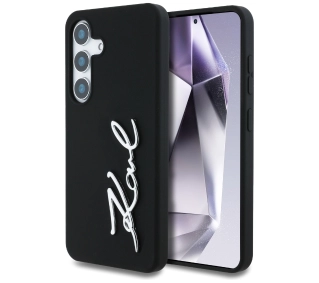 Karl Lagerfeld Silicone Metal Signature Logo do Galaxy S25 Czarny