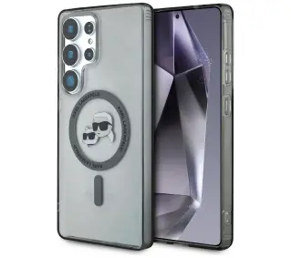 Karl Lagerfeld Button Karl & Choupette Heads Printed Logo MagSafe do Galaxy S25 Ultra Czarny