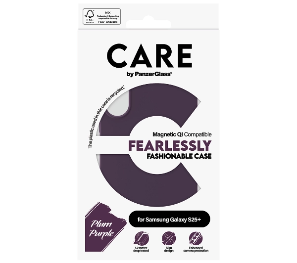 PanzerGlass Fearlessly Fashionable Magnetic Qi do Samsung Galaxy S25 Plus Fioletowy