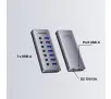 Hub USB Unitek H1314A01-EU 7w1 5Gbps z przełącznikami portów USB A 3.0 Szary