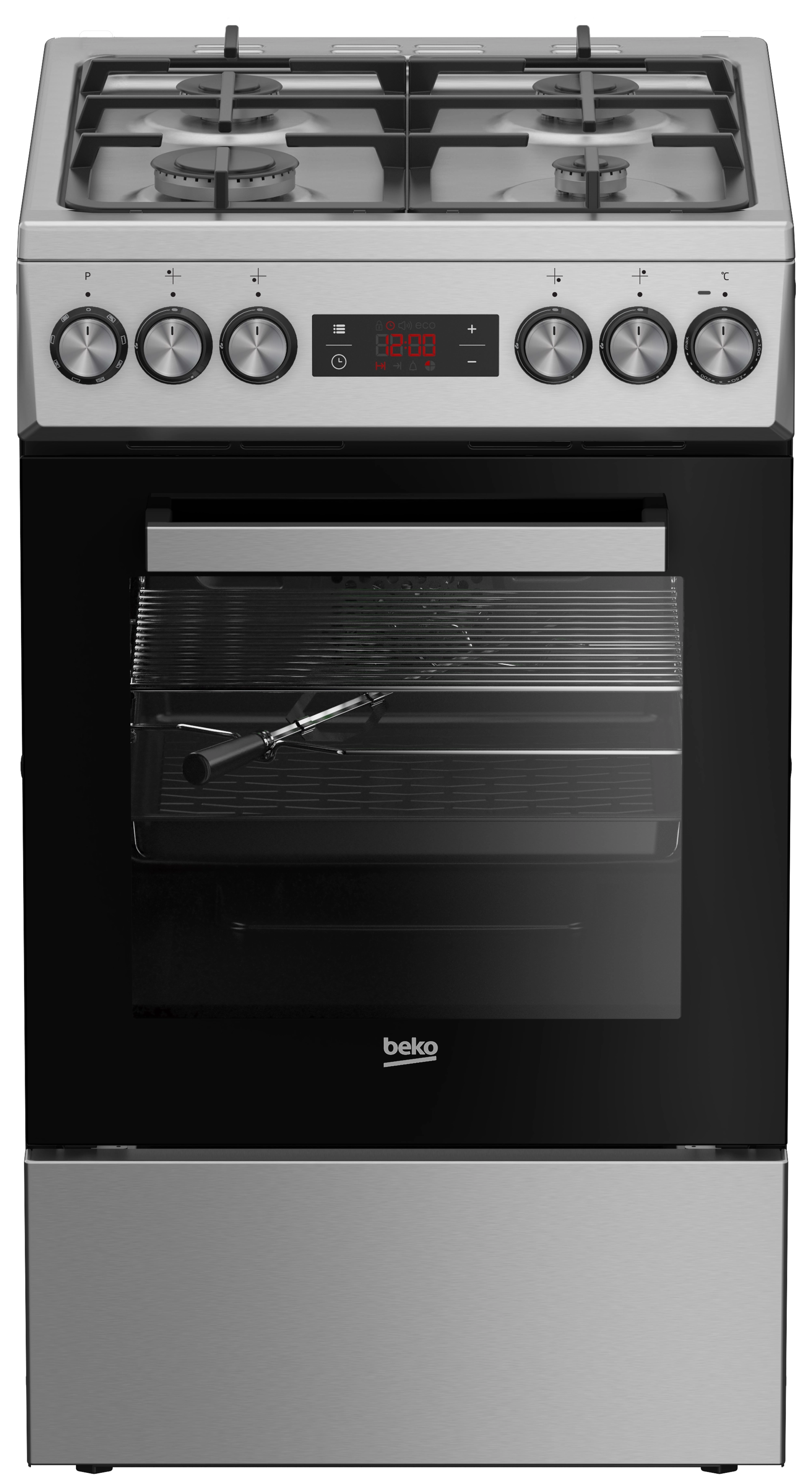 Kuchnia gazowo-elektryczna Beko FSMT52336DXDT Termoobieg Rożen