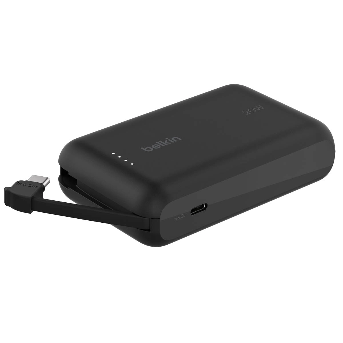 Powerbank Belkin BPB021HQBK 10000mAh, 20W, Wbudowany kabel USB-C, Czarny