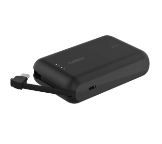 Powerbank Belkin BPB021HQBK 10000mAh, 20W, Wbudowany kabel USB-C, Czarny