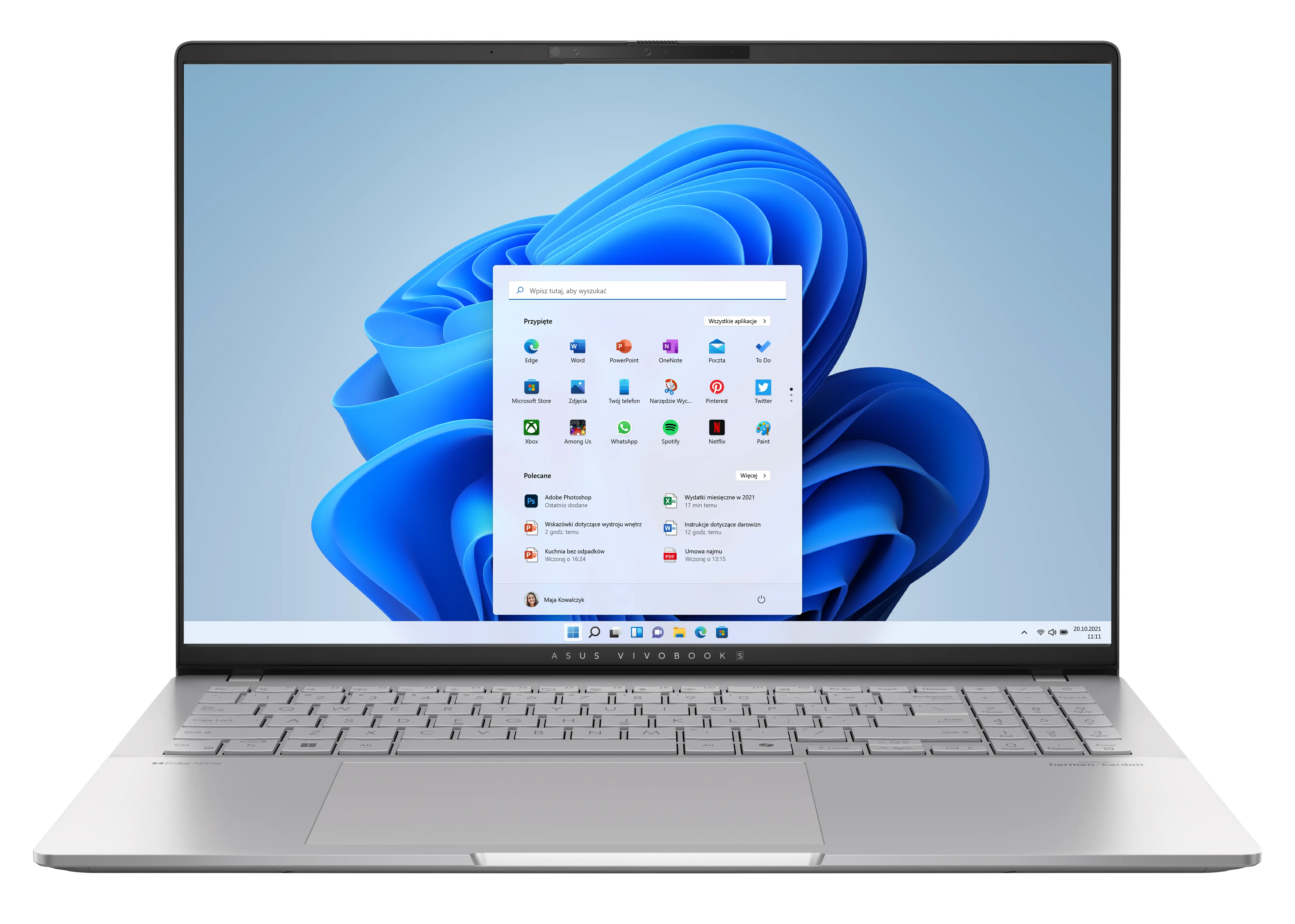 Laptop ASUS Vivobook S 16 M5606KA-RI063W OLED 16" 120Hz Ryzen AI 7 350 24GB RAM 1TB Dysk SSD Win11 Srebrny Funkcje AI