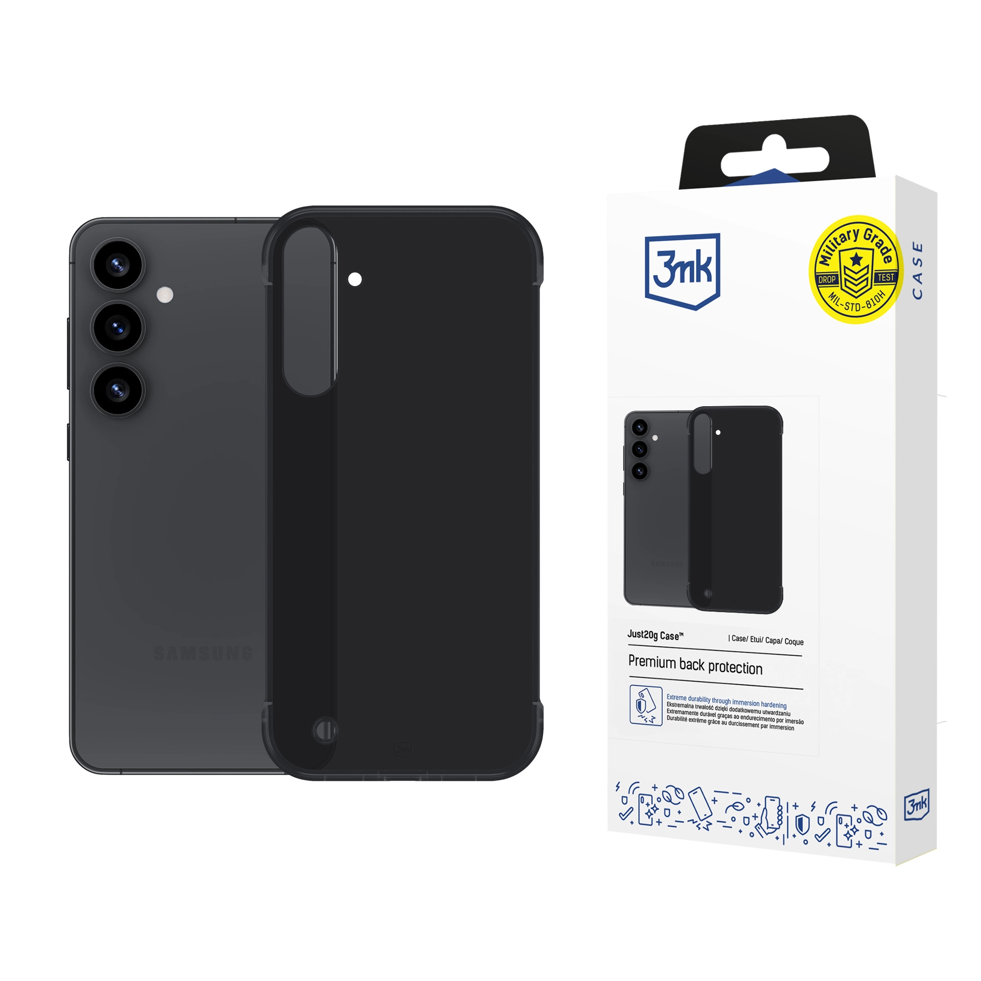 Etui 3mk Just20g Clear Case do Galaxy S25 Plus Czarny