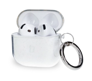 Bizon Case Headphone Clear do AirPods 4 Przeźroczysto-brokatowy