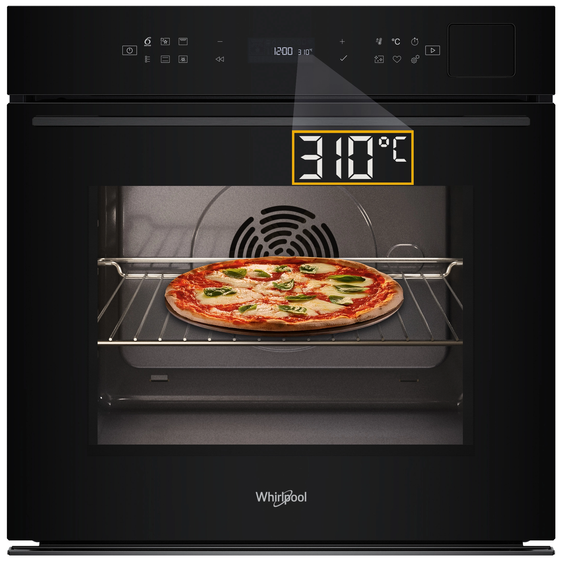 Piekarnik elektryczny parowy Whirlpool WOI7P8FHT1SBA Pizza 310C Termoobieg Termosonda AirFry Czarny