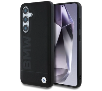 Etui BMW Leather Big Wordmark do Galaxy S25 Plus Czarny