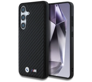 BMW Leather Carbon MagSafe do Galaxy S25 Czarny