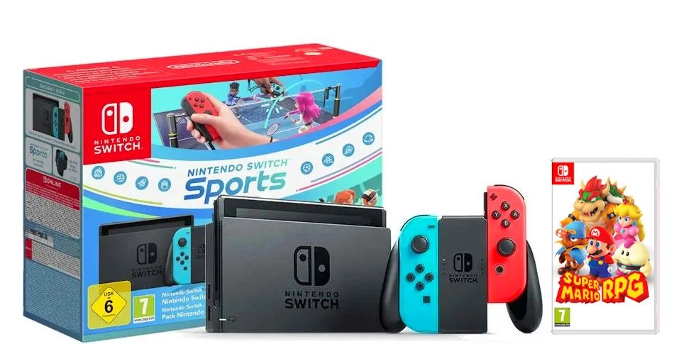 Konsola Nintendo Switch Joy-Con v2 Czerwono-niebieski Sports Set + Nintendo Online 365dni + Super Mario RPG