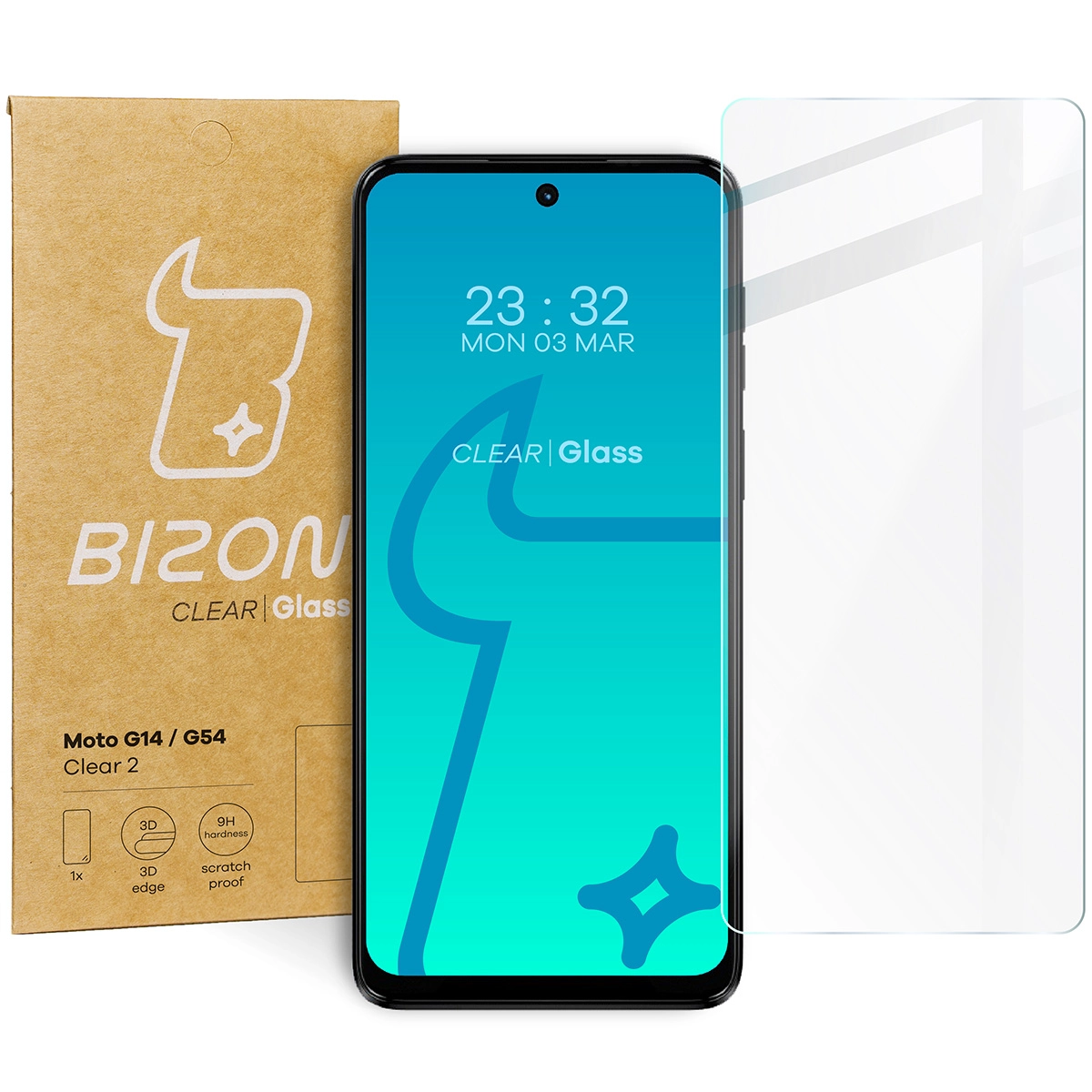 Szkło hartowane Bizon Clear 2 do Motorola Moto G14/G54/G54 Power/G55