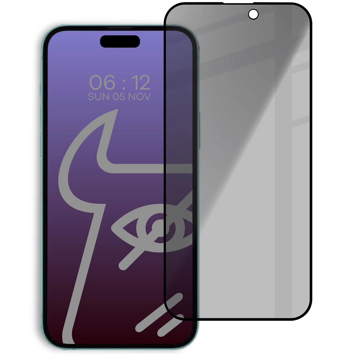 Szkło hartowane Bizon prywatyzujące pełne Edge Shadow do iPhone 15 Pro Max Przyciemniane