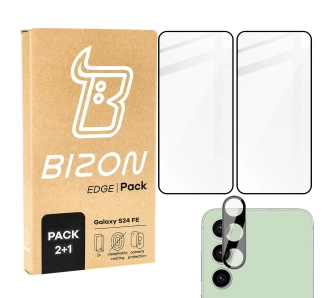 Zestaw ochronny Bizon 2x szkło + szybka na aparat Edge 2 Pack do Galaxy S24 FE
