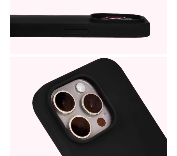 Bizon Silikonowe Soft do iPhone 15 Pro Czarny