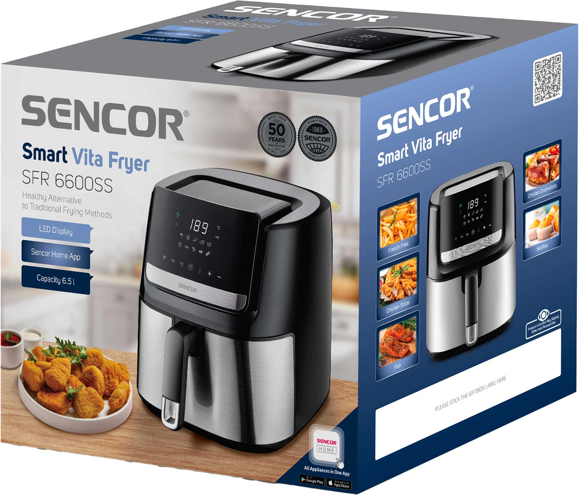 Air fryer Sencor SFR 6600SS 1600W 6,5l Aplikacja mobilna