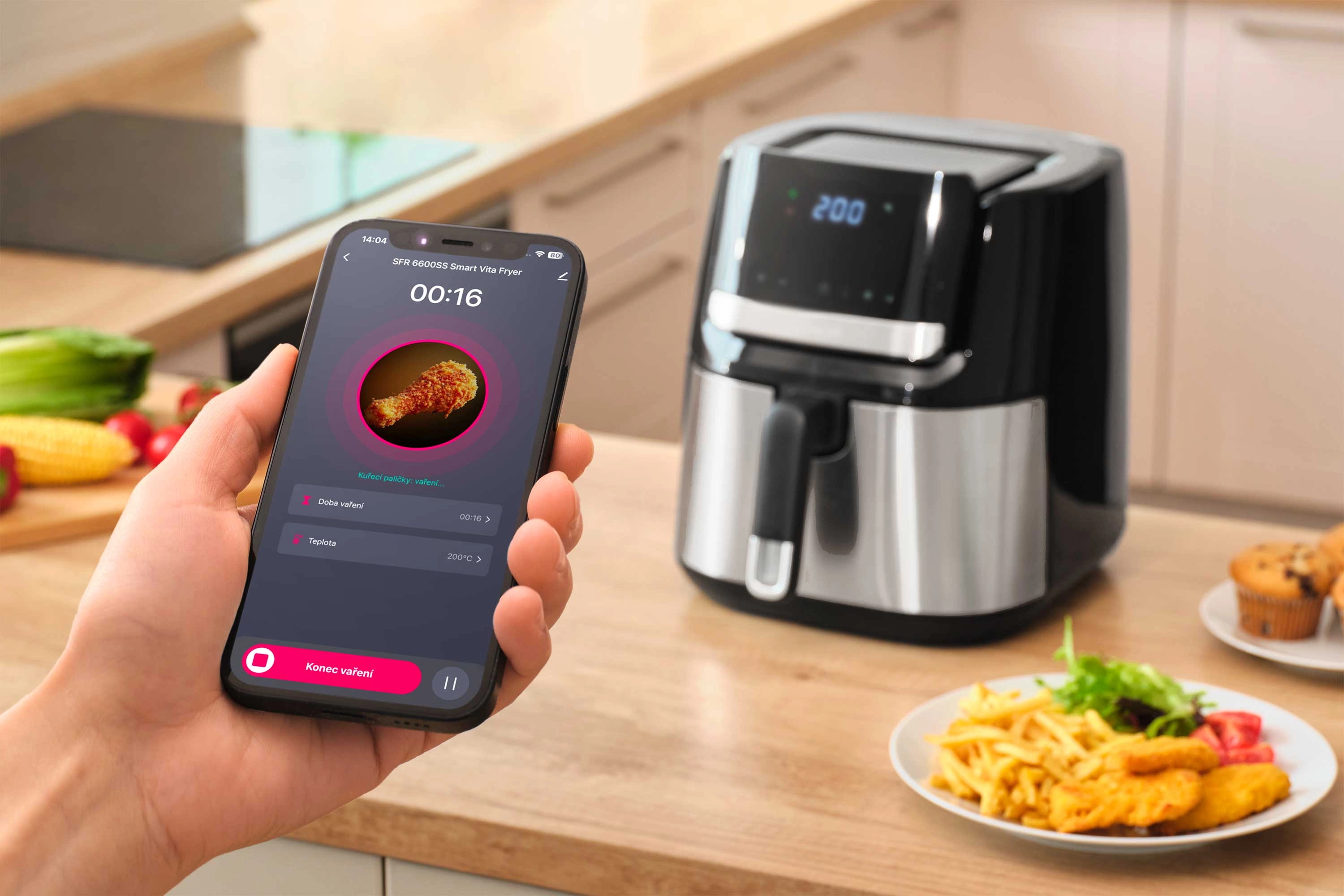 Air fryer Sencor SFR 6600SS 1600W 6,5l Aplikacja mobilna