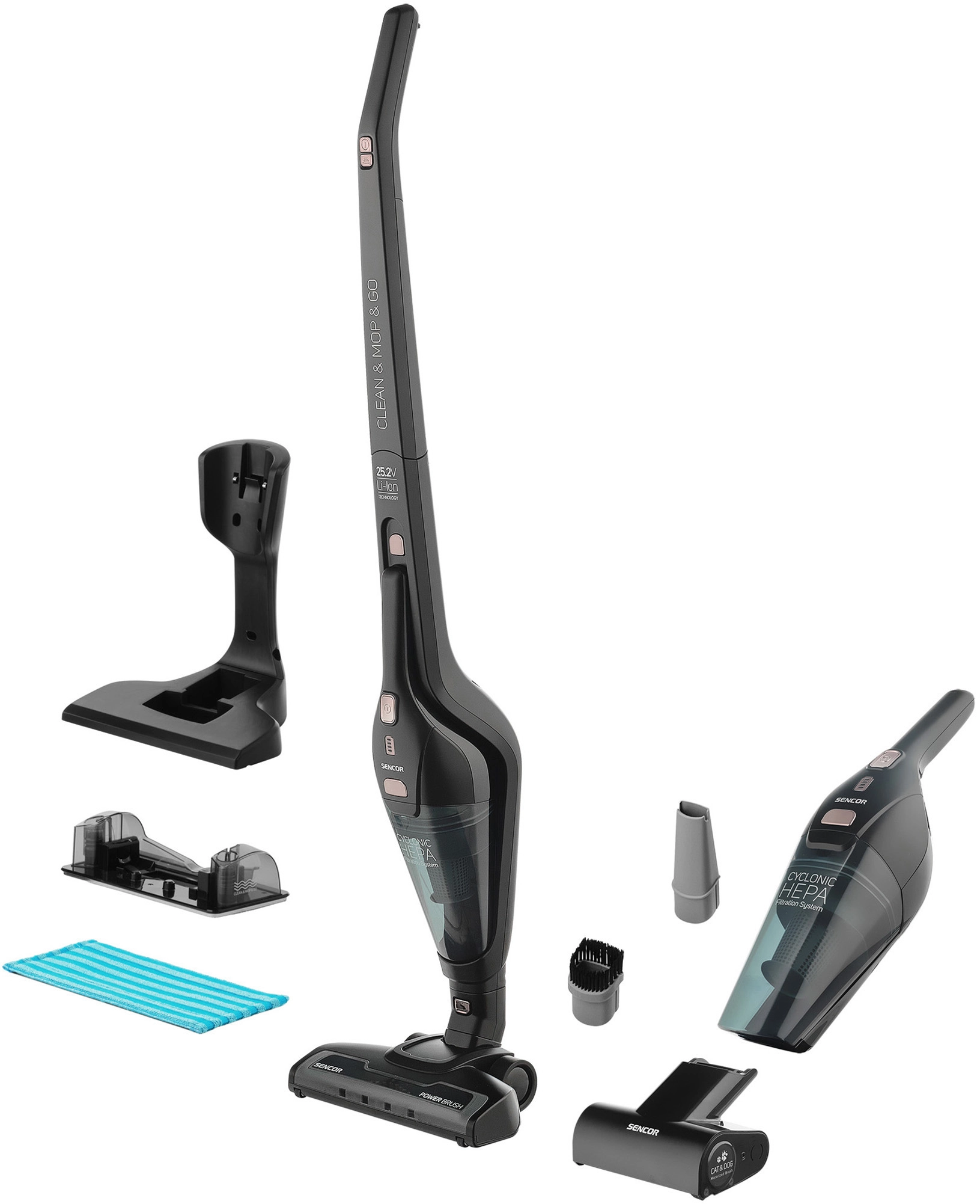 фото Вертикальний + ручний пилосос (2в1) Sencor SVC 0675BK