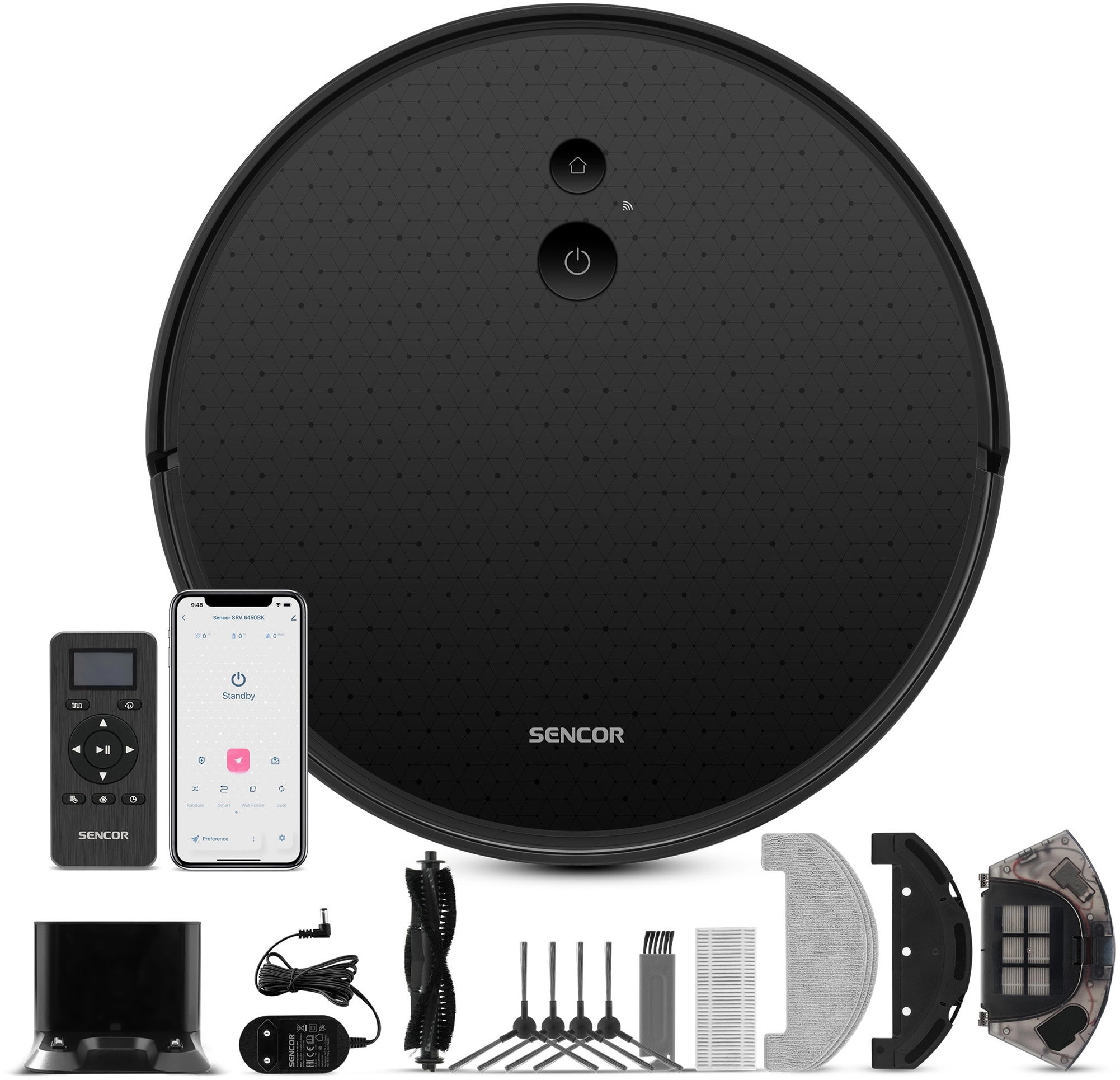 фото Робот-пилосос з вологим прибиранням Sencor SRV 6450BK