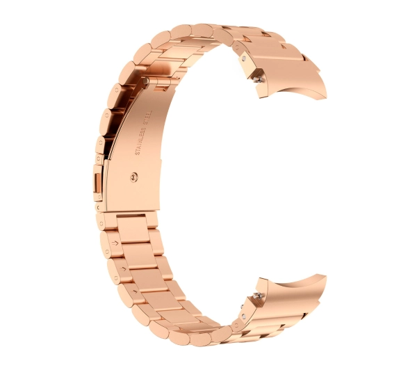 Bizon ze stali nierdzewnej Aura do Samsung Galaxy Watch FE/7/6/6 Classic/5/5 Pro/4/4 Classic Różowo-złoty