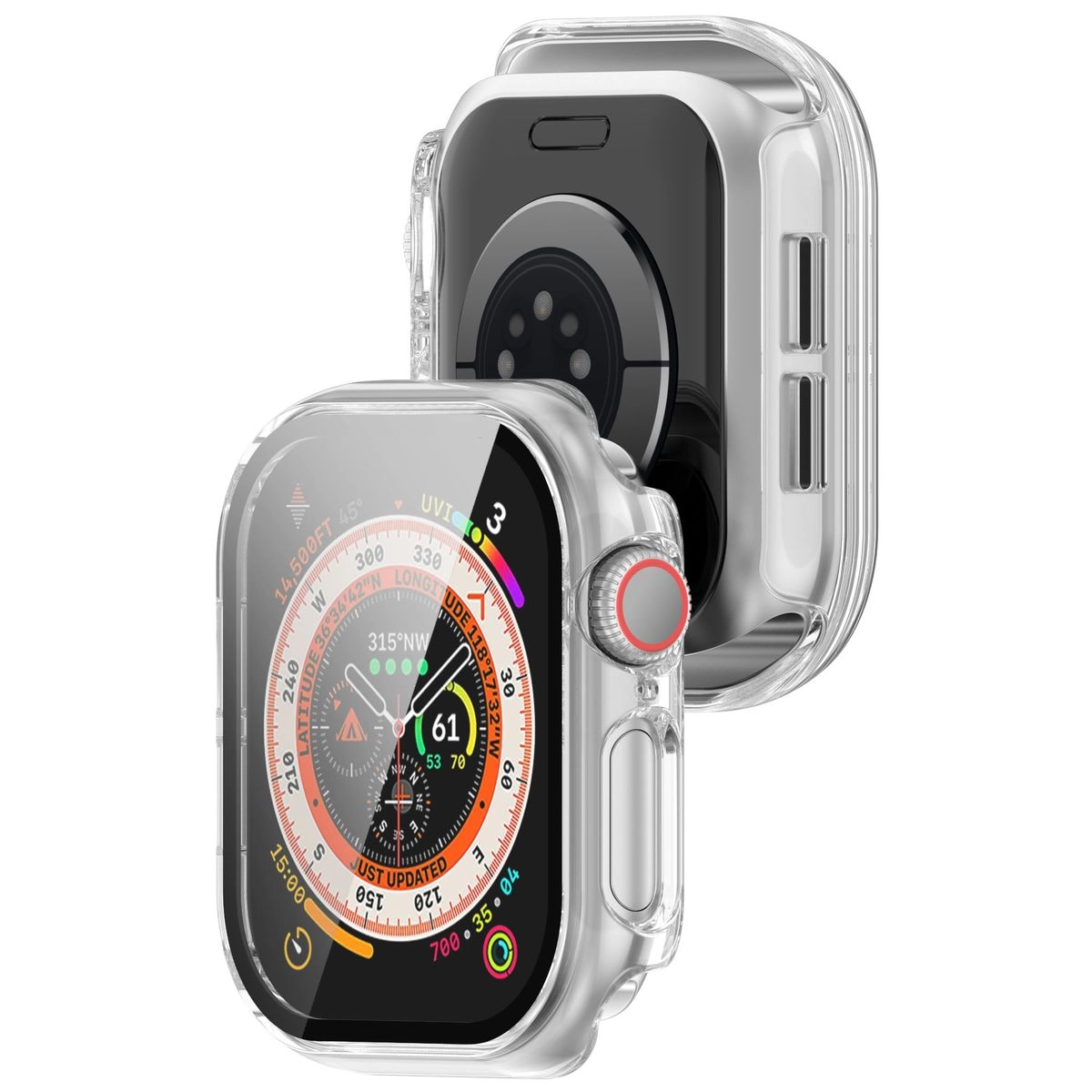Nakładka na tarczę Bizon ze szkłem do Apple Watch 10/11 46mm Przezroczysty